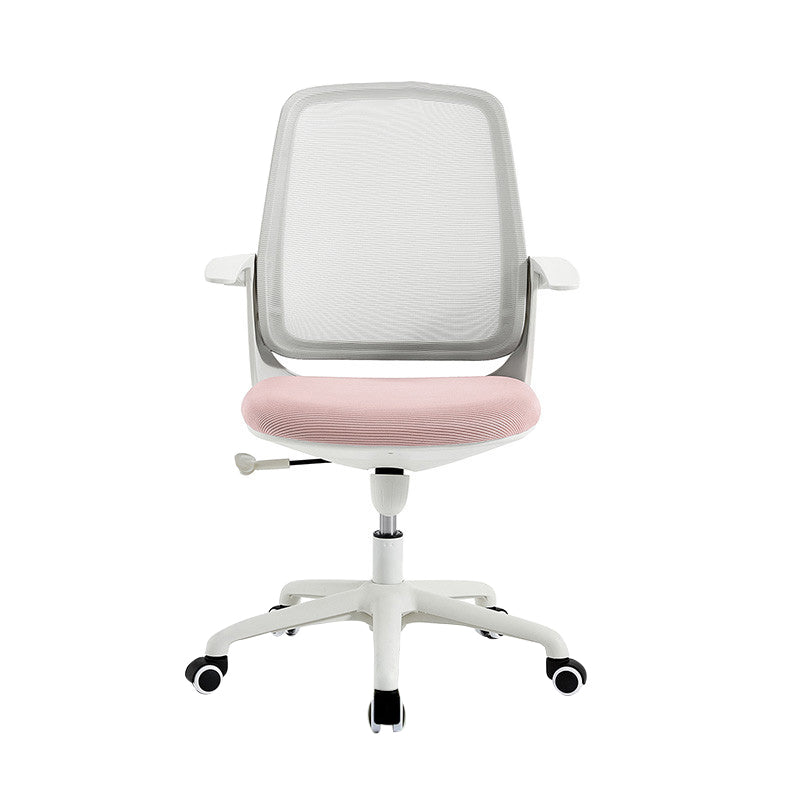 Deluxe Chair With Breathable AirGrid Back Fixed Arms White Frame Office Chair