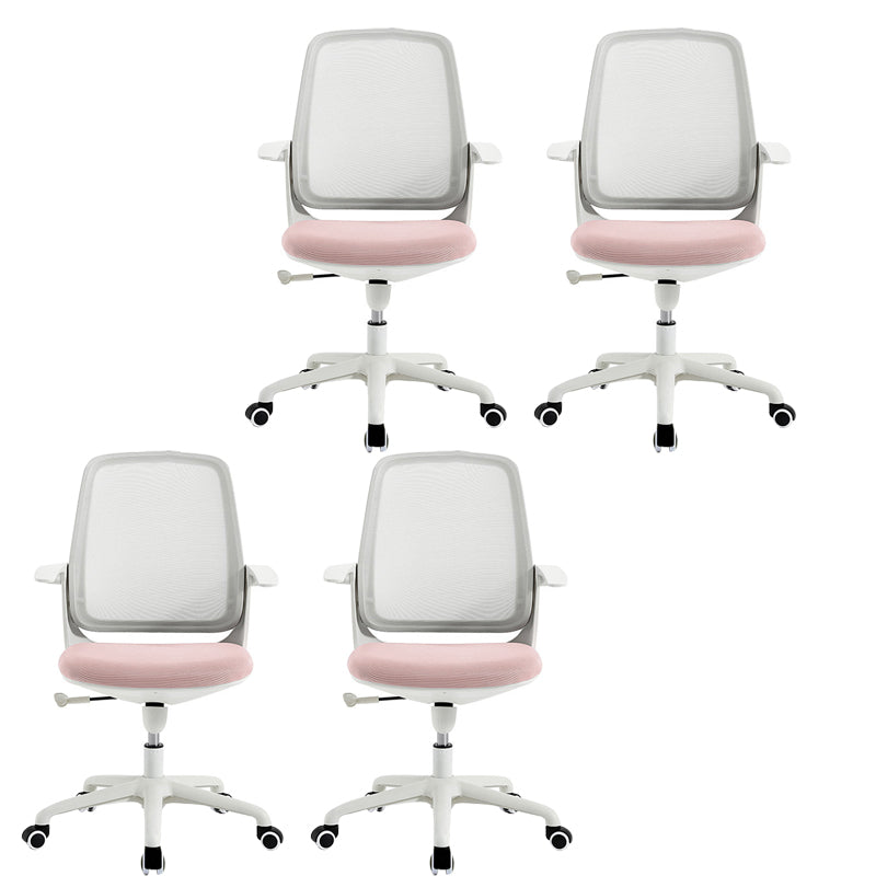 Deluxe Chair With Breathable AirGrid Back Fixed Arms White Frame Office Chair