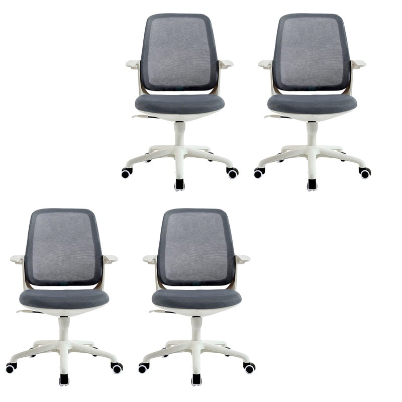 Deluxe Chair With Breathable AirGrid Back Fixed Arms White Frame Office Chair