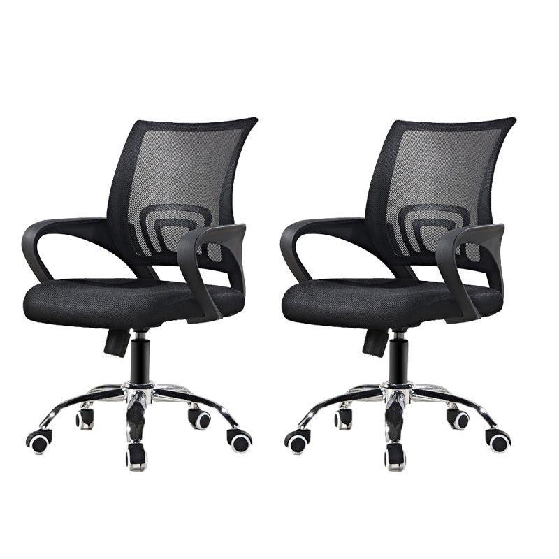 Modern Fixed Arms Office Chair Steel Height-adjustable Desk Chair