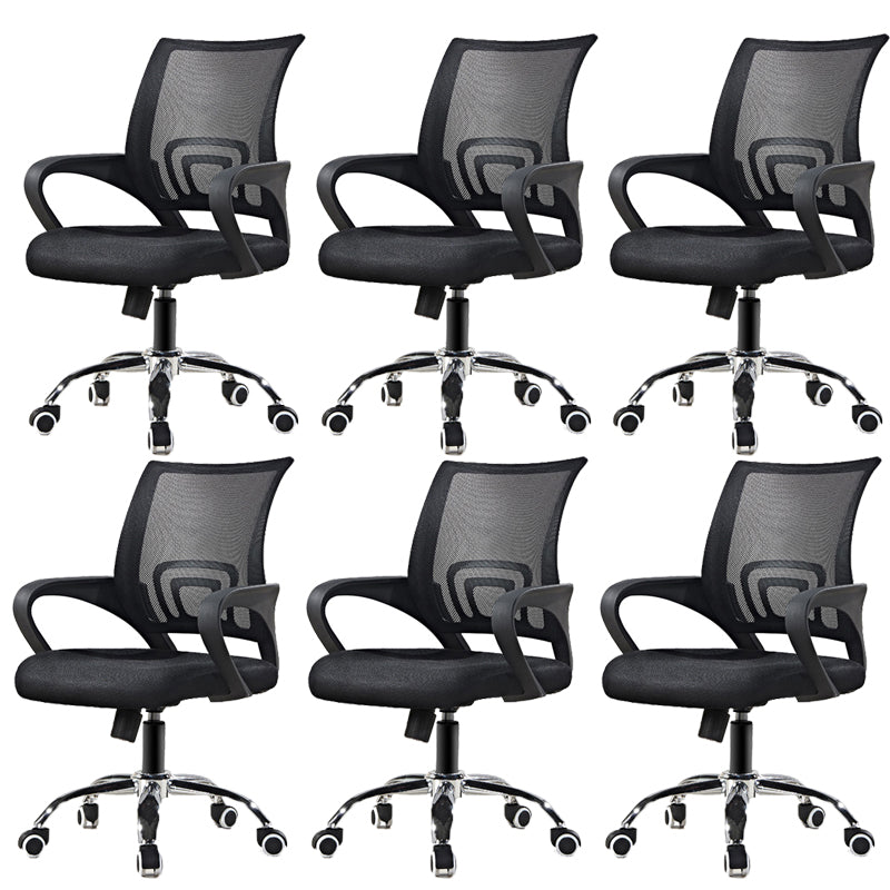 Modern Fixed Arms Office Chair Steel Height-adjustable Desk Chair