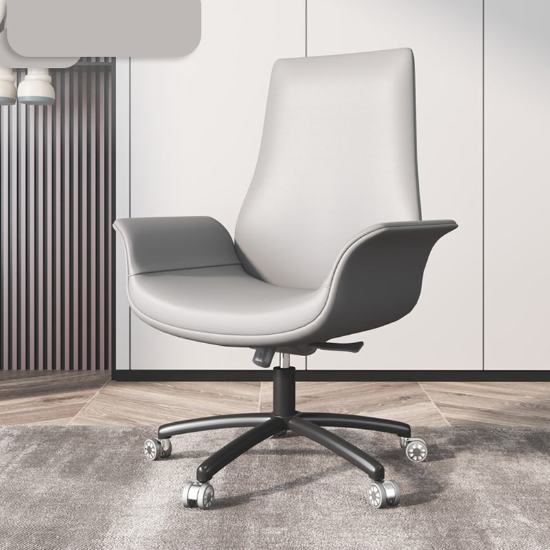 Modern Upholstered Office Chair Fixed Arm Task Chair with Steel Base