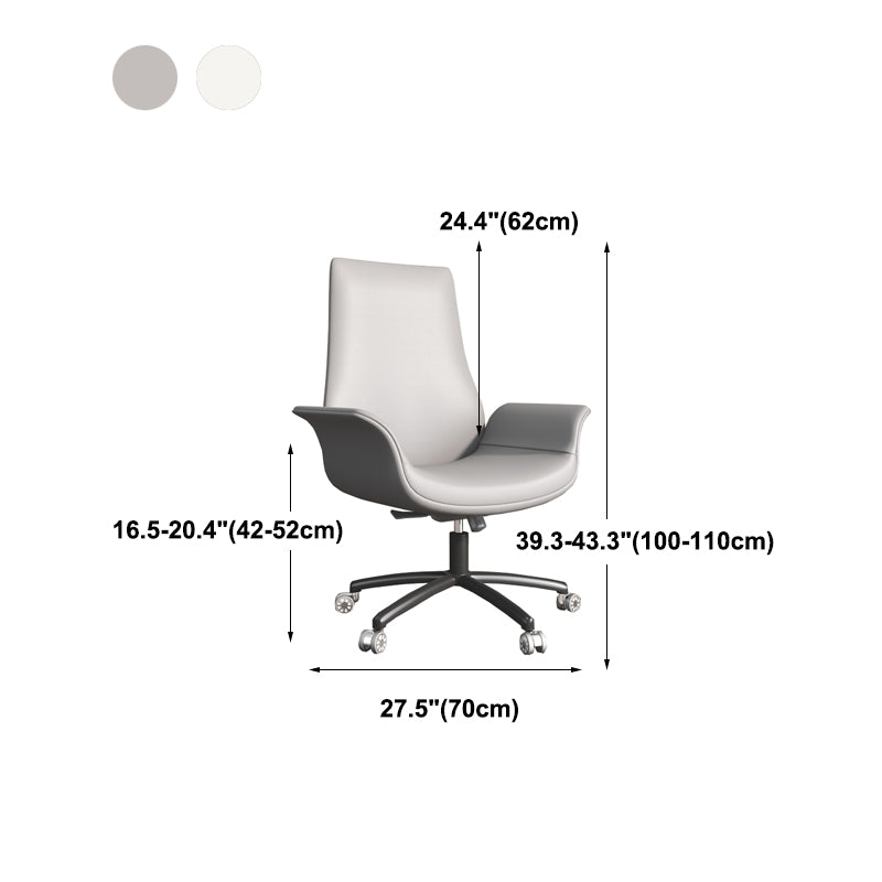 Modern Upholstered Office Chair Fixed Arm Task Chair with Steel Base