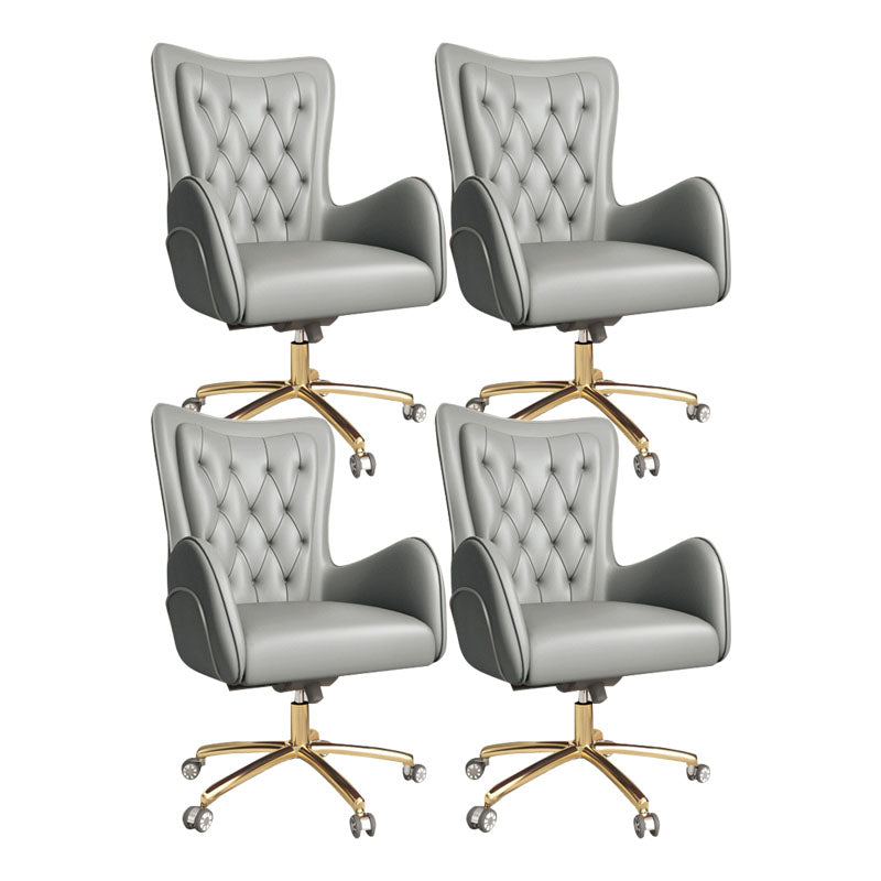 Modern Upholstered Office Chair Fixed Arm Task Chair for Home Office