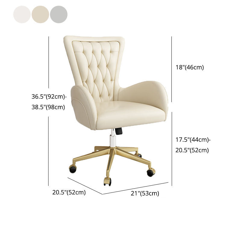 Modern Upholstered Office Chair Fixed Arm Task Chair for Home Office