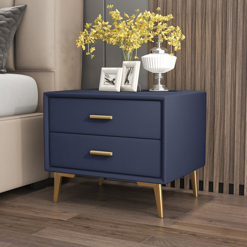 1-Drawer Nightstand 18.5" H Wooden Bed Nightstand with 4 Legs