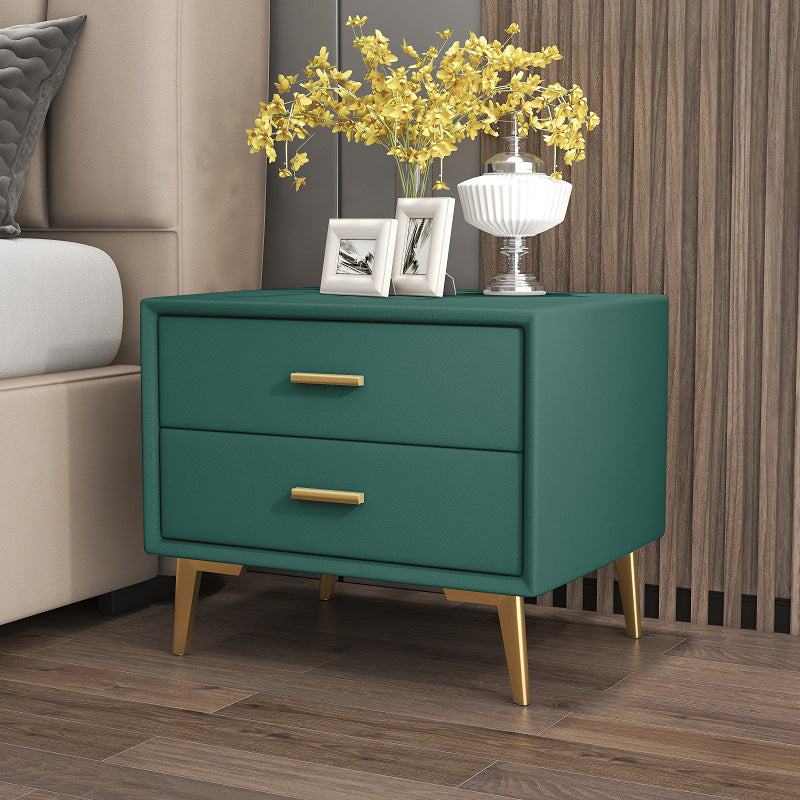 1-Drawer Nightstand 18.5" H Wooden Bed Nightstand with 4 Legs