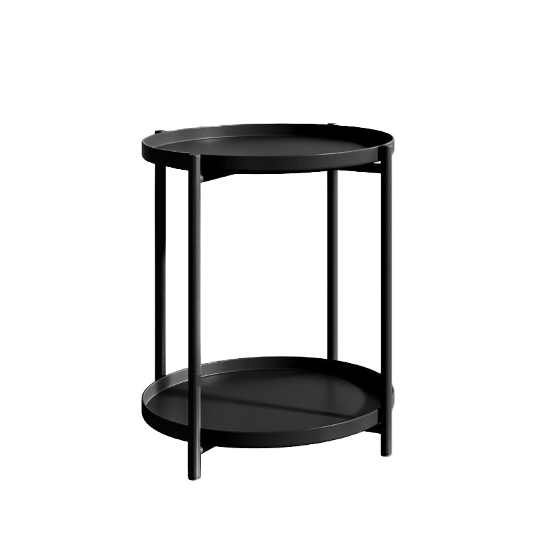 Metal Bed Nightstand Modern Open Storage Shelf Included Night Table with Legs