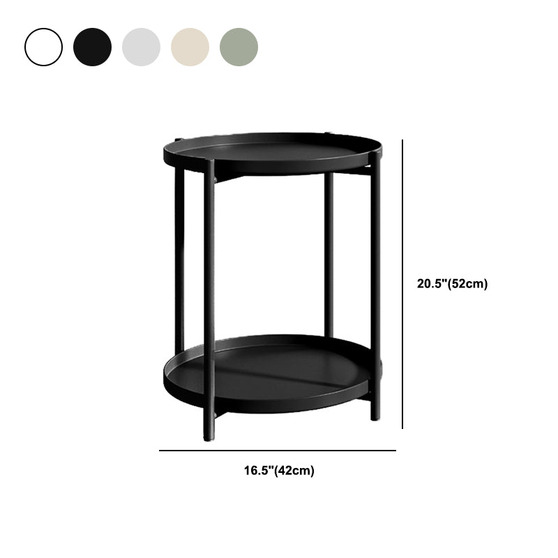 Metal Bed Nightstand Modern Open Storage Shelf Included Night Table with Legs