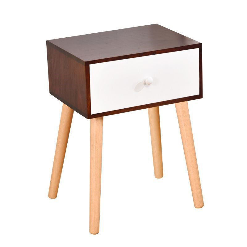 Modern 18 Inch H Nightstand Solid Wood 1-Drawer Night Table with Legs