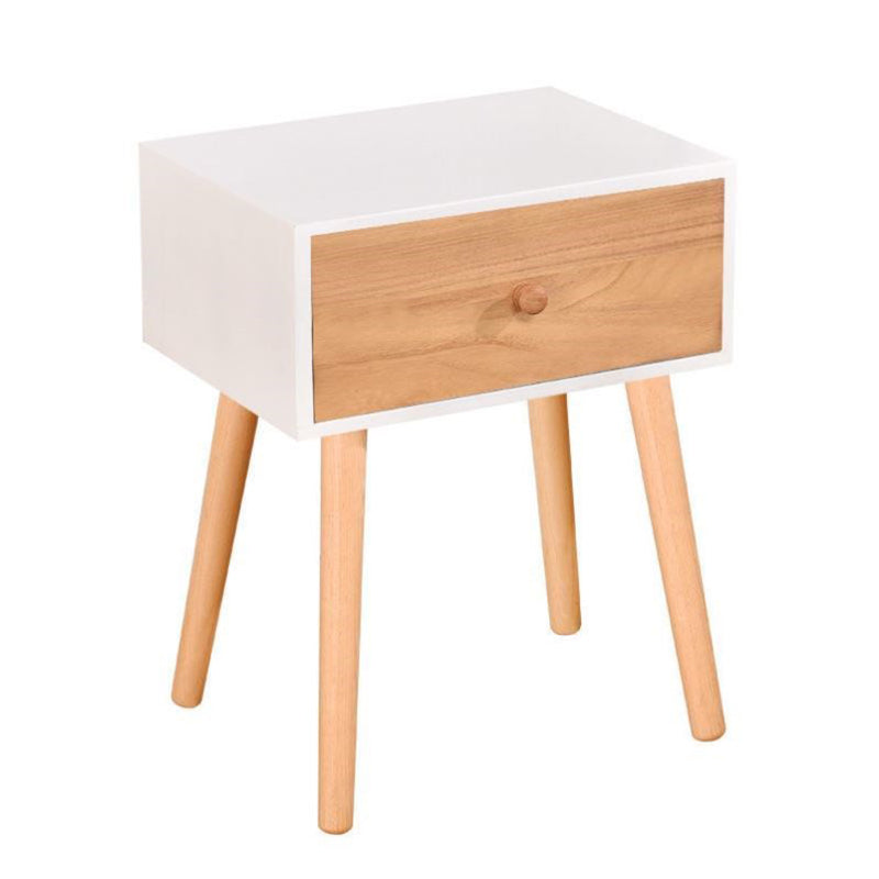 Modern 18 Inch H Nightstand Solid Wood 1-Drawer Night Table with Legs