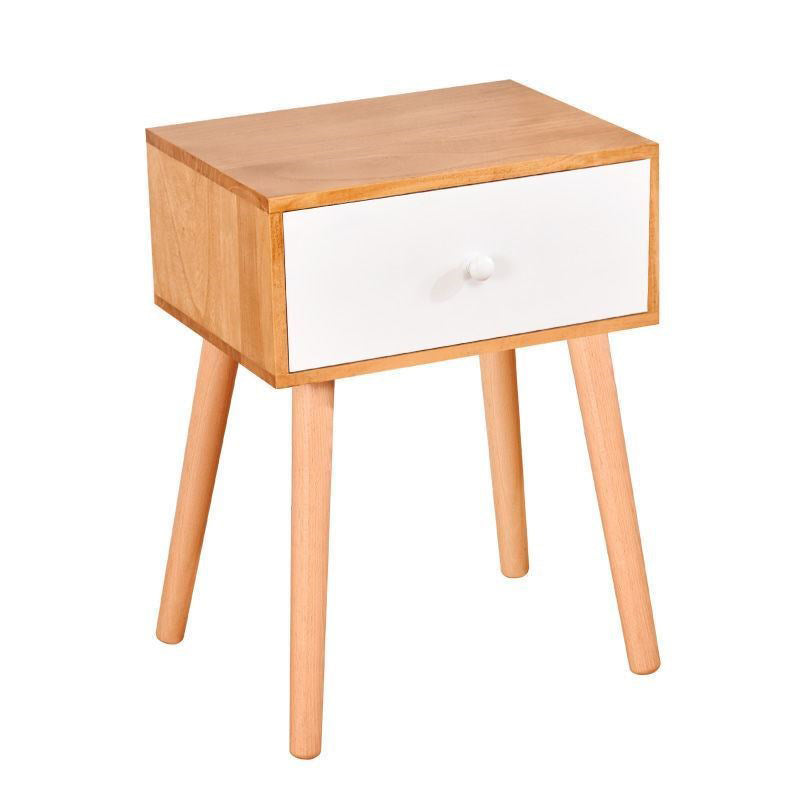 Modern 18 Inch H Nightstand Solid Wood 1-Drawer Night Table with Legs