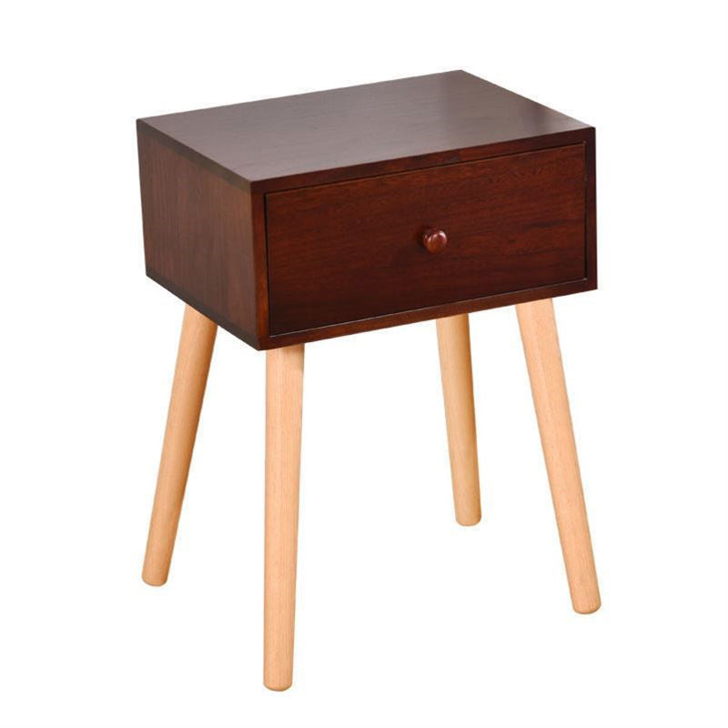 Modern 18 Inch H Nightstand Solid Wood 1-Drawer Night Table with Legs