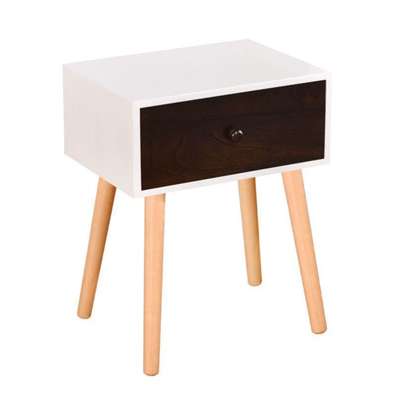 Modern 18 Inch H Nightstand Solid Wood 1-Drawer Night Table with Legs