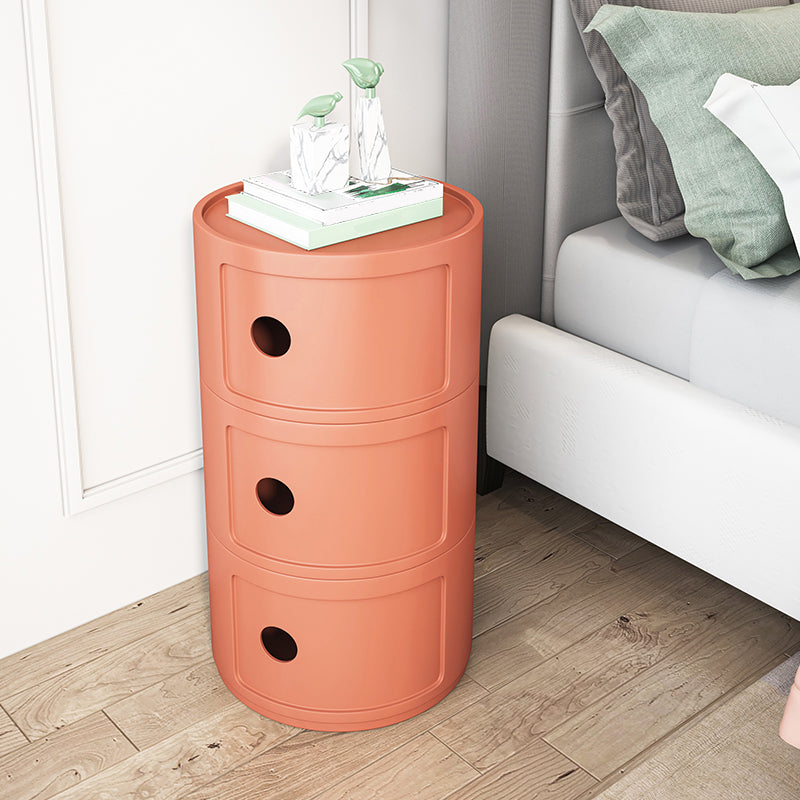 Modern Plastic Bed Cabinet Round Left Side Door Bed Nightstand