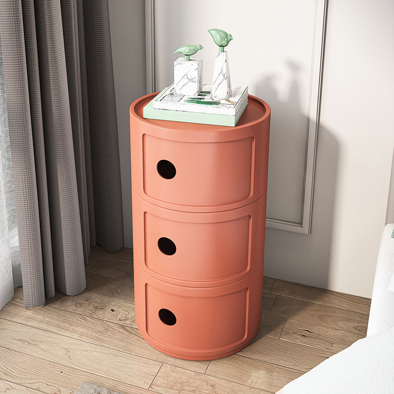 Modern Plastic Bed Cabinet Round Left Side Door Bed Nightstand