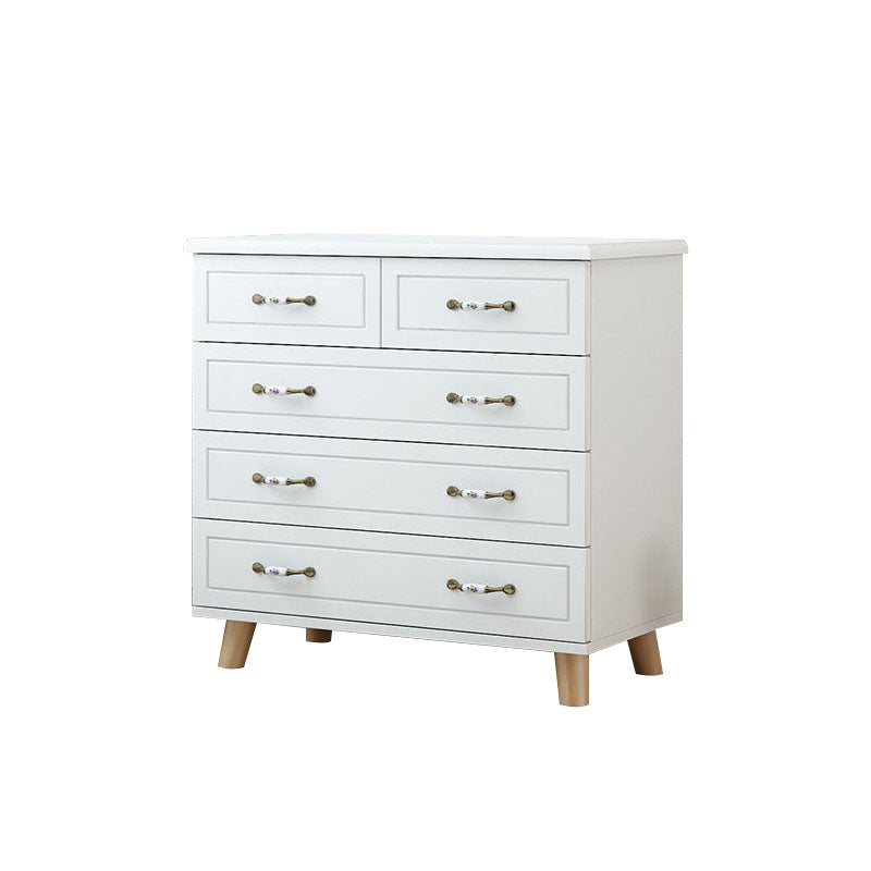 16" D White / Green Storage Chest Artificial Wood Storage Chest Dresser with Drawers