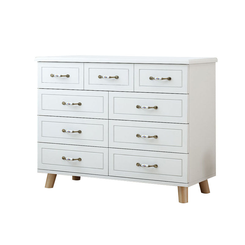 16" D White / Green Storage Chest Artificial Wood Storage Chest Dresser with Drawers