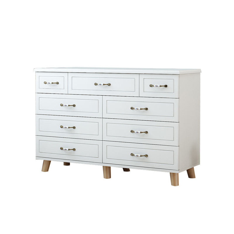 16" D White / Green Storage Chest Artificial Wood Storage Chest Dresser with Drawers