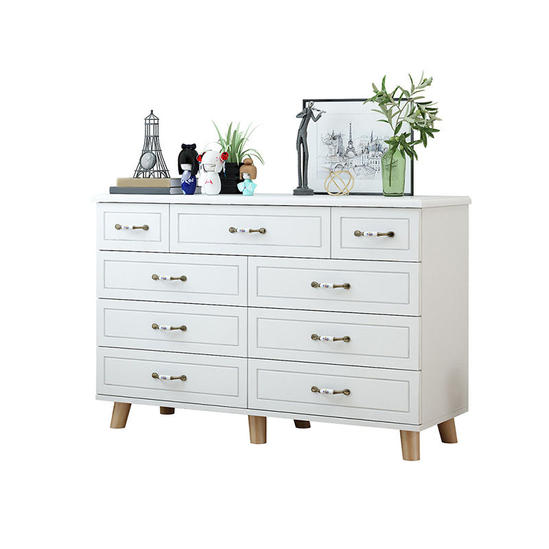 16" D White / Green Storage Chest Artificial Wood Storage Chest Dresser with Drawers