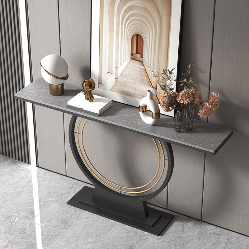 Contemporary Slate Console Table Rectangle Stain Resistant Scratch Resistant Console