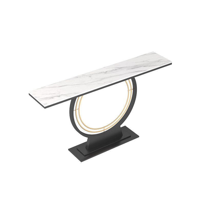 Contemporary Slate Console Table Rectangle Stain Resistant Scratch Resistant Console