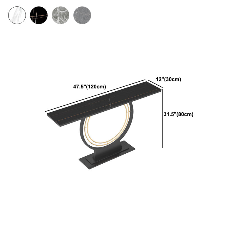 Contemporary Slate Console Table Rectangle Stain Resistant Scratch Resistant Console