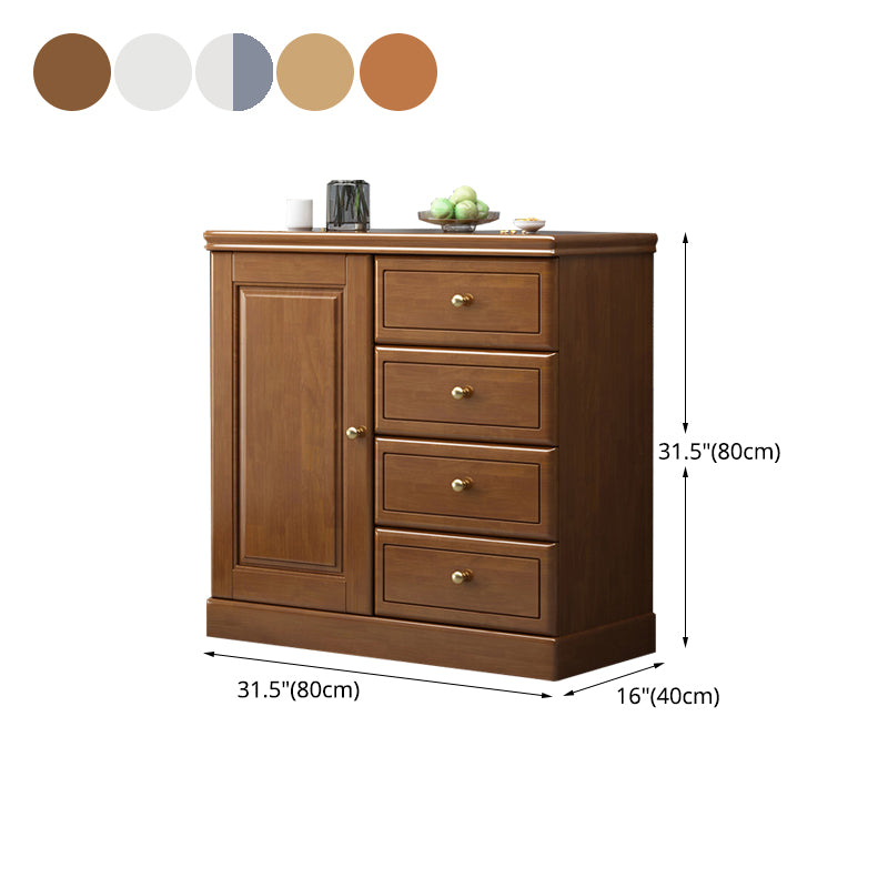 16" D Rubber Wood Storage Chest Bedroom Combo Dresser with 1 Door