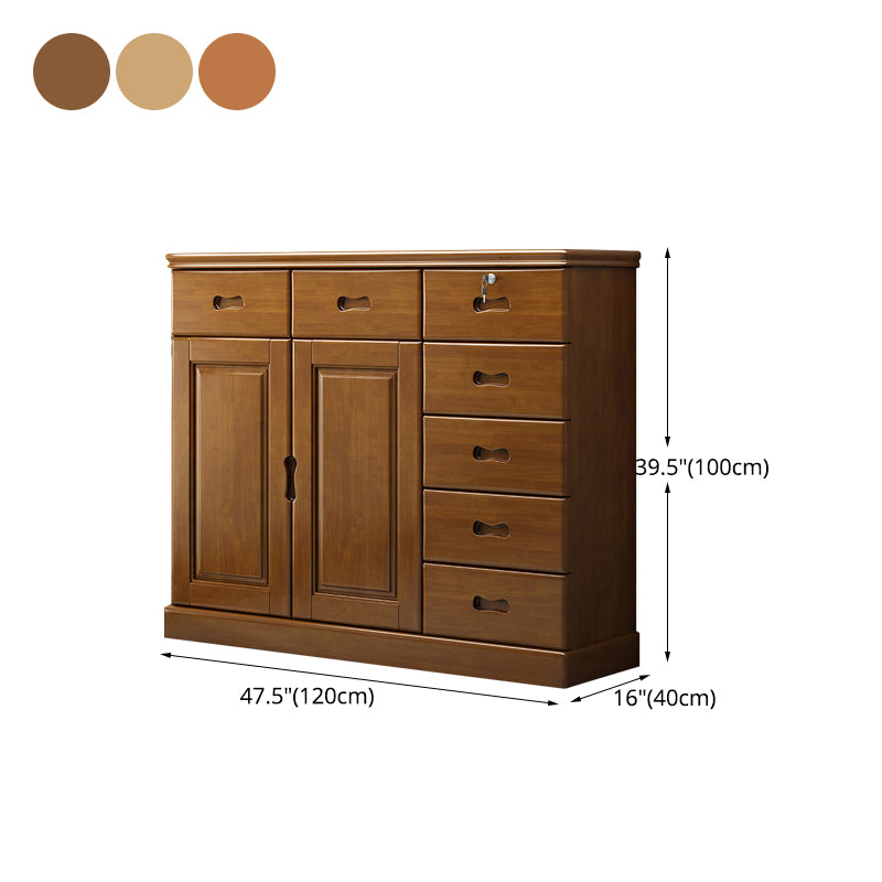 16" D Rubber Wood Storage Chest Bedroom Combo Dresser with 1 Door