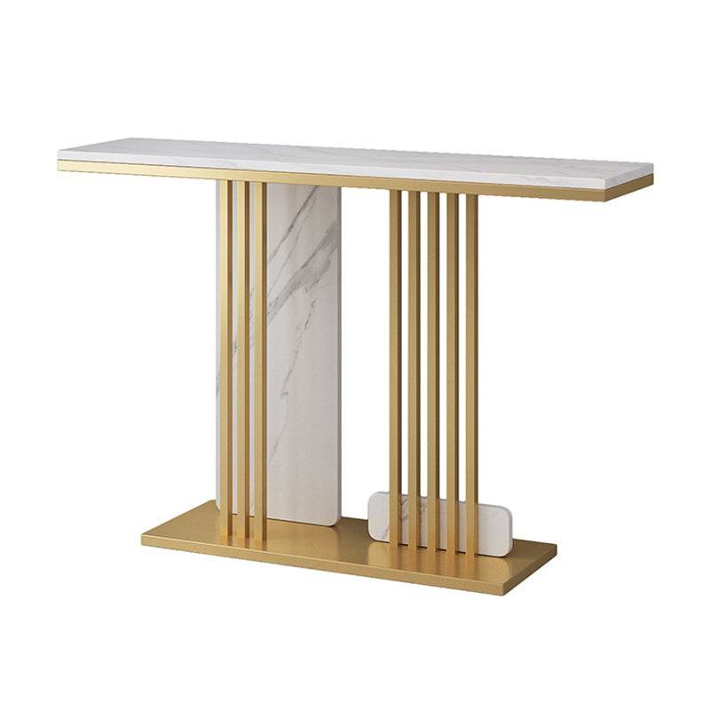 Contemporary Rectangle Console Table with Pedestal Base for Hall