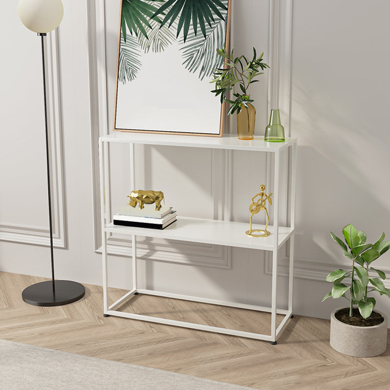 Storage Contemporary Iron Console Table with Shelf and Frame Base