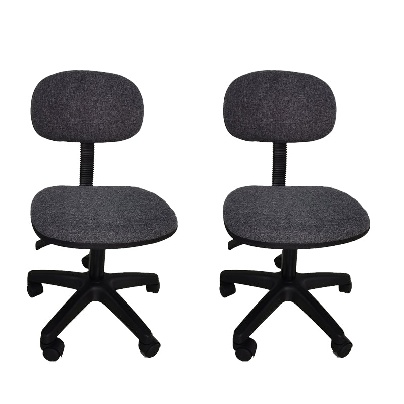 Black Armless Office Chair Lumbar Support Swivel Computer Chair