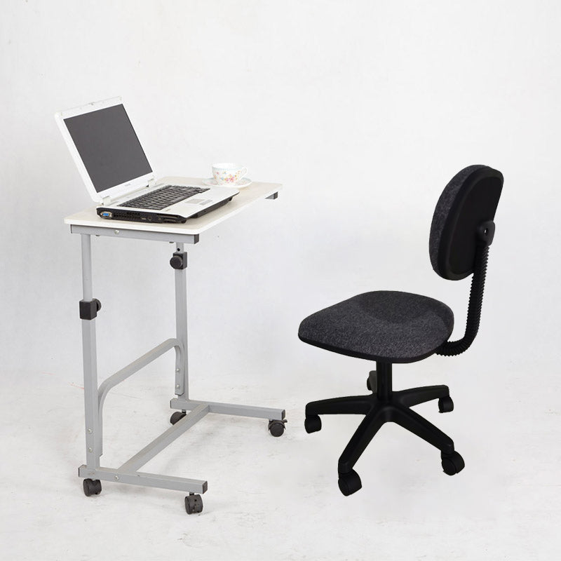 Black Armless Office Chair Lumbar Support Swivel Computer Chair