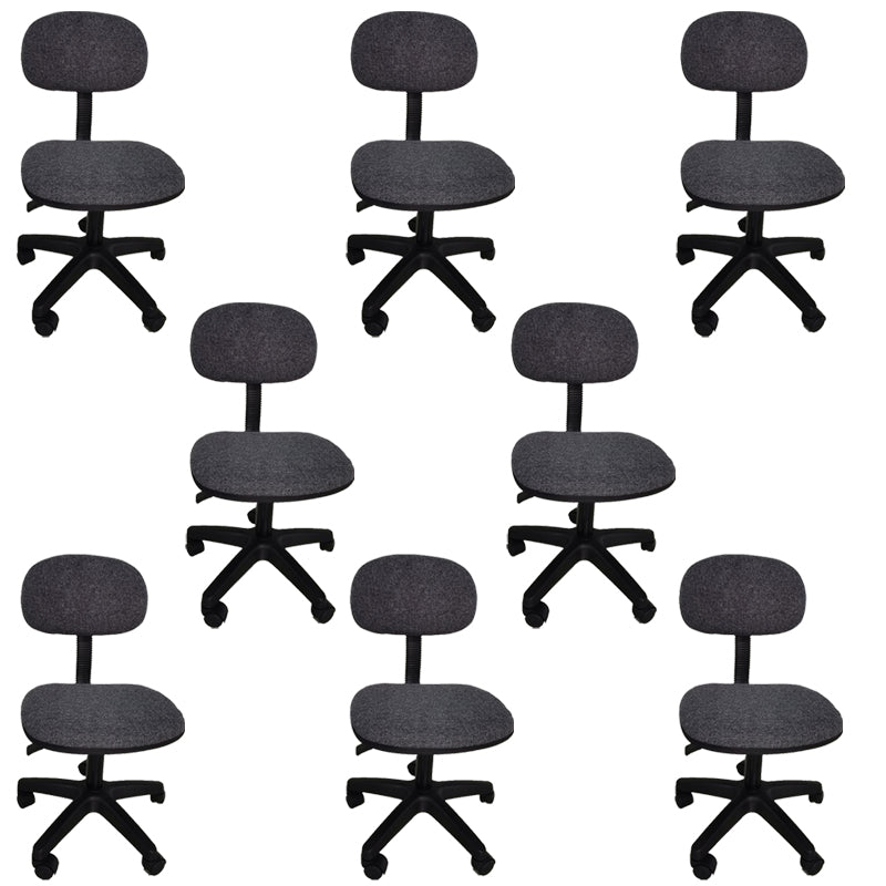 Black Armless Office Chair Lumbar Support Swivel Computer Chair