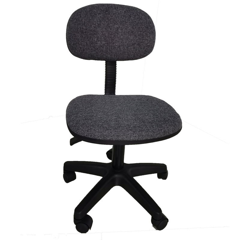 Black Armless Office Chair Lumbar Support Swivel Computer Chair