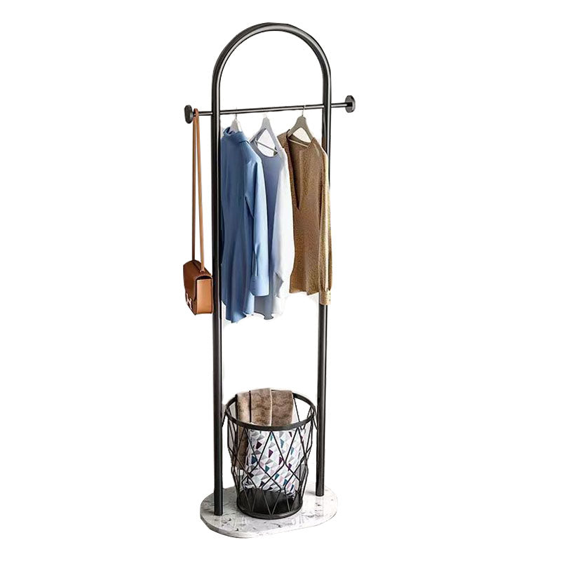 Modern Coat Rack Metal Hanger Basket Free Standing Coat Hanger