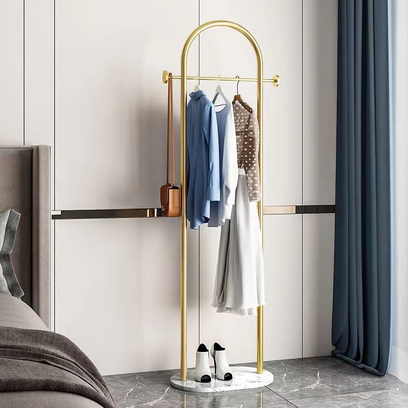 Modern Coat Rack Metal Hanger Basket Free Standing Coat Hanger