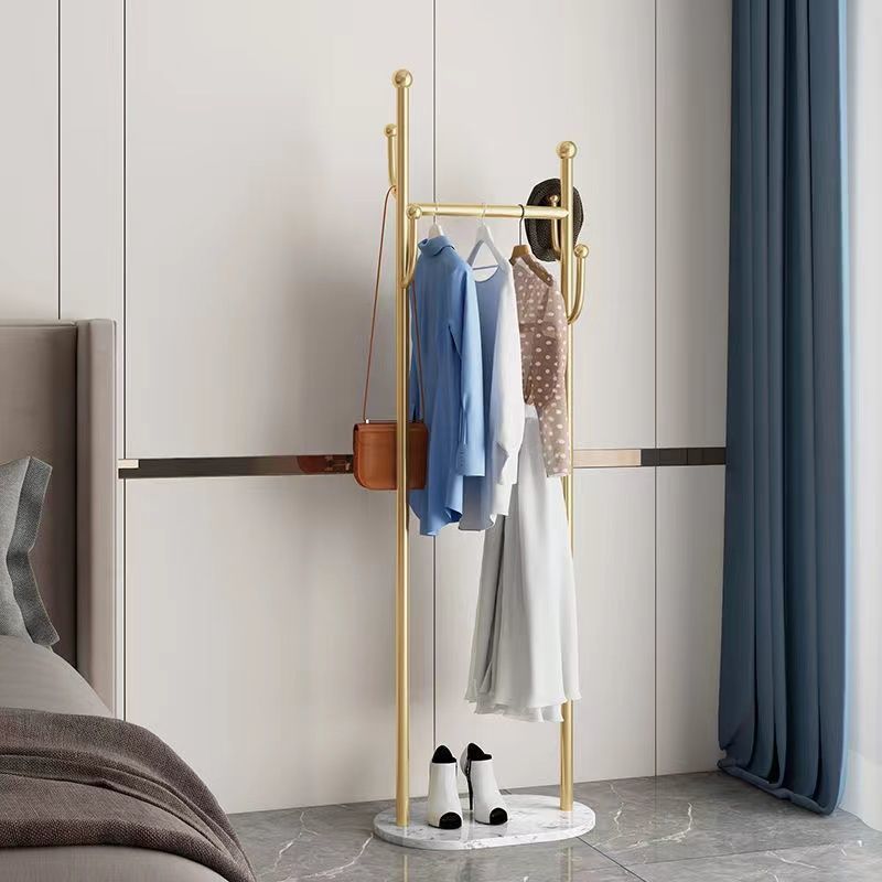 Modern Coat Rack Metal Hanger Basket Free Standing Coat Hanger