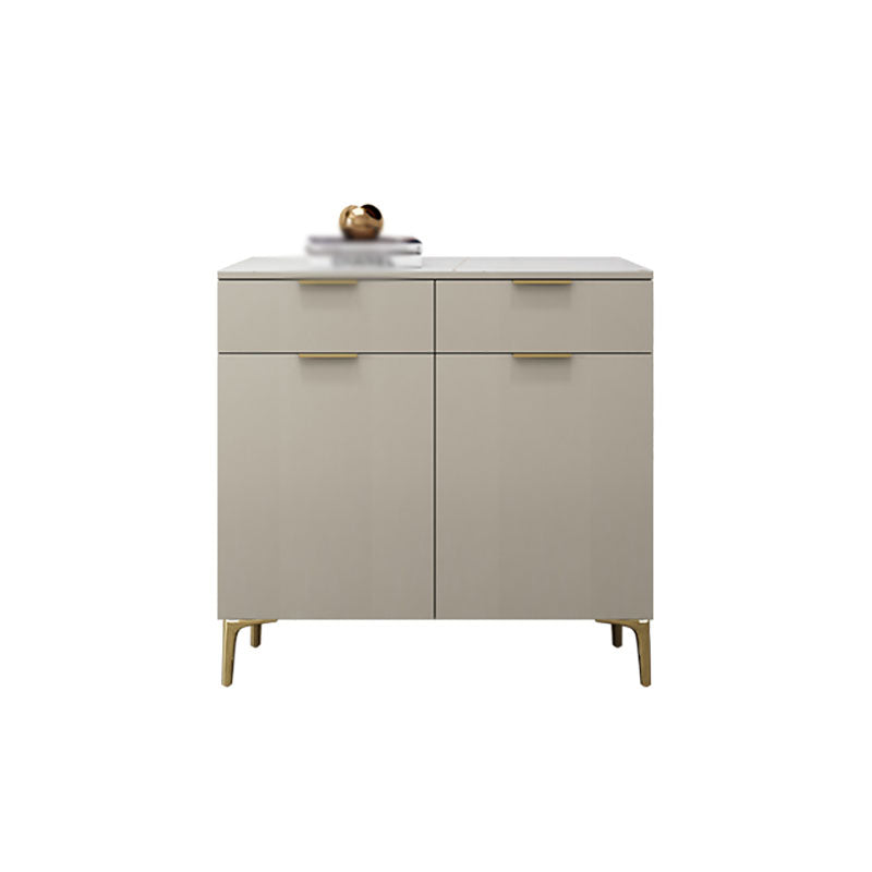 Glam Drawer Sideboard Engineered Wood Credenza with Stone Countertop for Living Room