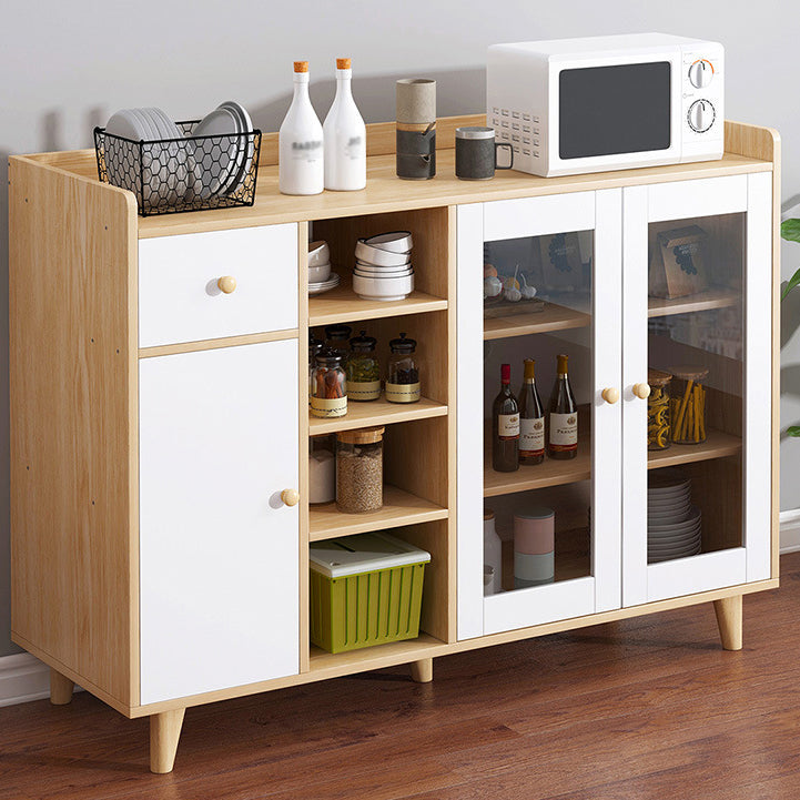 Modern Style Sideboard Buffet Engineered Wood Drawers and Cabinets Storage Sideboard