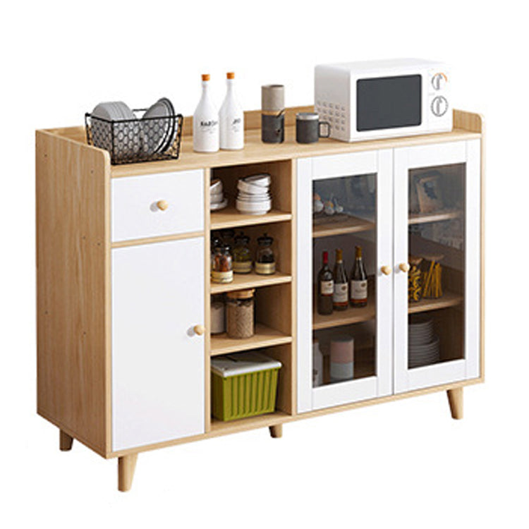 Modern Style Sideboard Buffet Engineered Wood Drawers and Cabinets Storage Sideboard