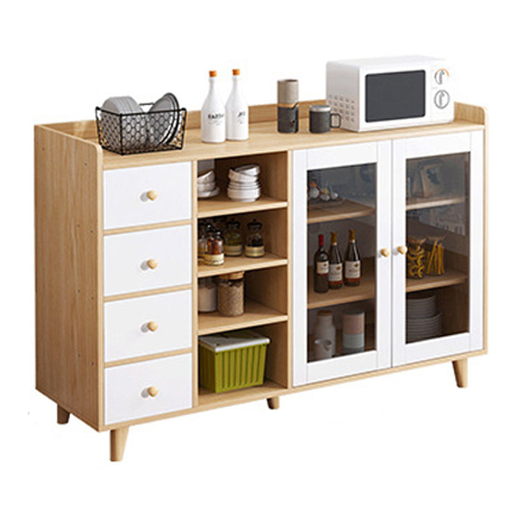 Modern Style Sideboard Buffet Engineered Wood Drawers and Cabinets Storage Sideboard