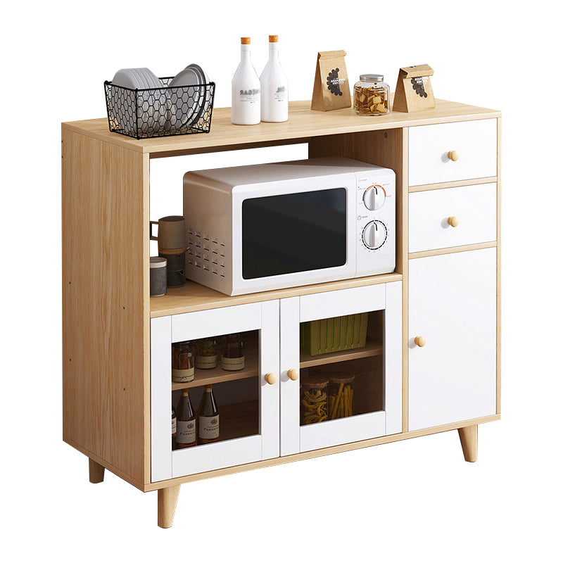 Modern Style Sideboard Buffet Engineered Wood Drawers and Cabinets Storage Sideboard