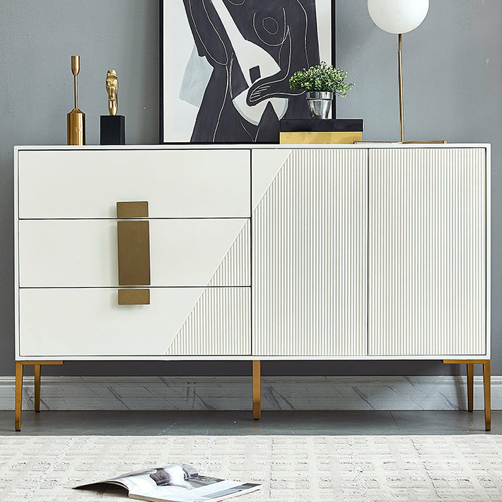 Glam Buffet Sideboard Birch Solid Wood Sideboard Table for Living Room