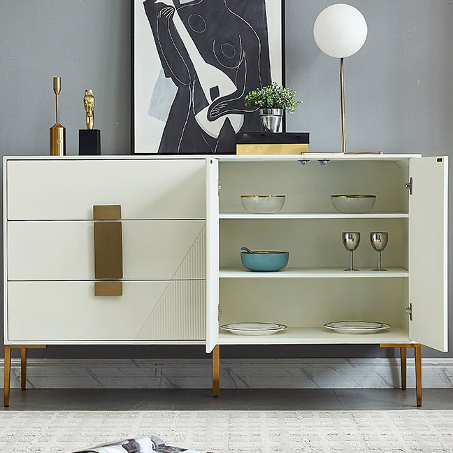 Glam Buffet Sideboard Birch Solid Wood Sideboard Table for Living Room