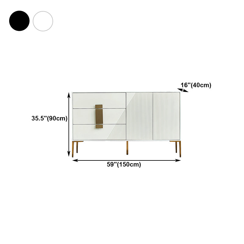 Glam Buffet Sideboard Birch Solid Wood Sideboard Table for Living Room