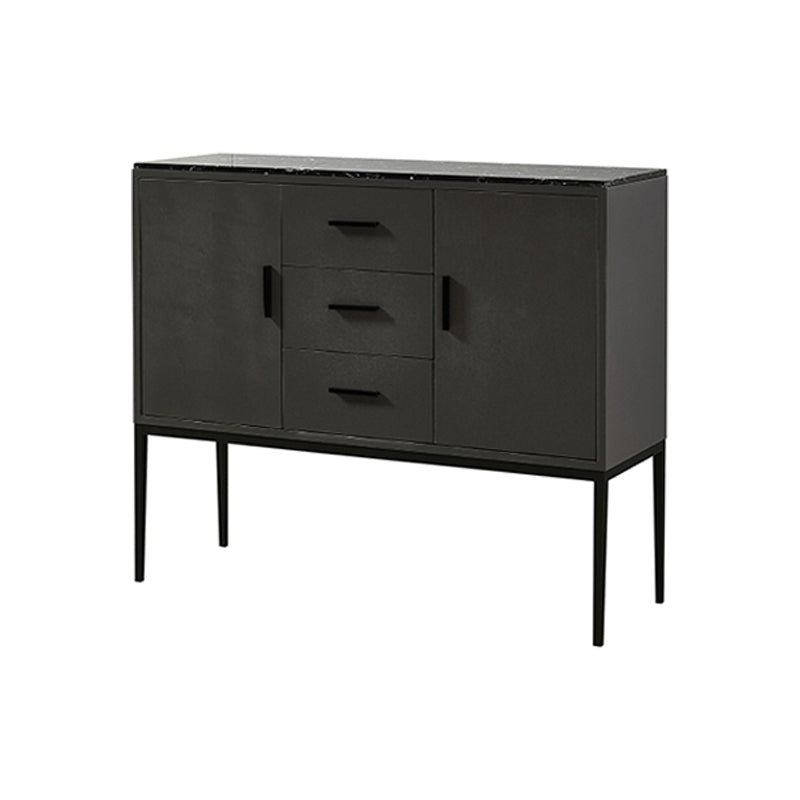 Glam Sideboard Table with Stone Top Buffet Sideboard Cabinets and Storage