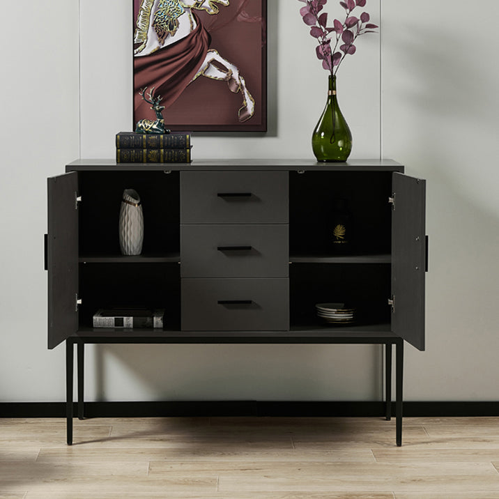 Glam Sideboard Table with Stone Top Buffet Sideboard Cabinets and Storage