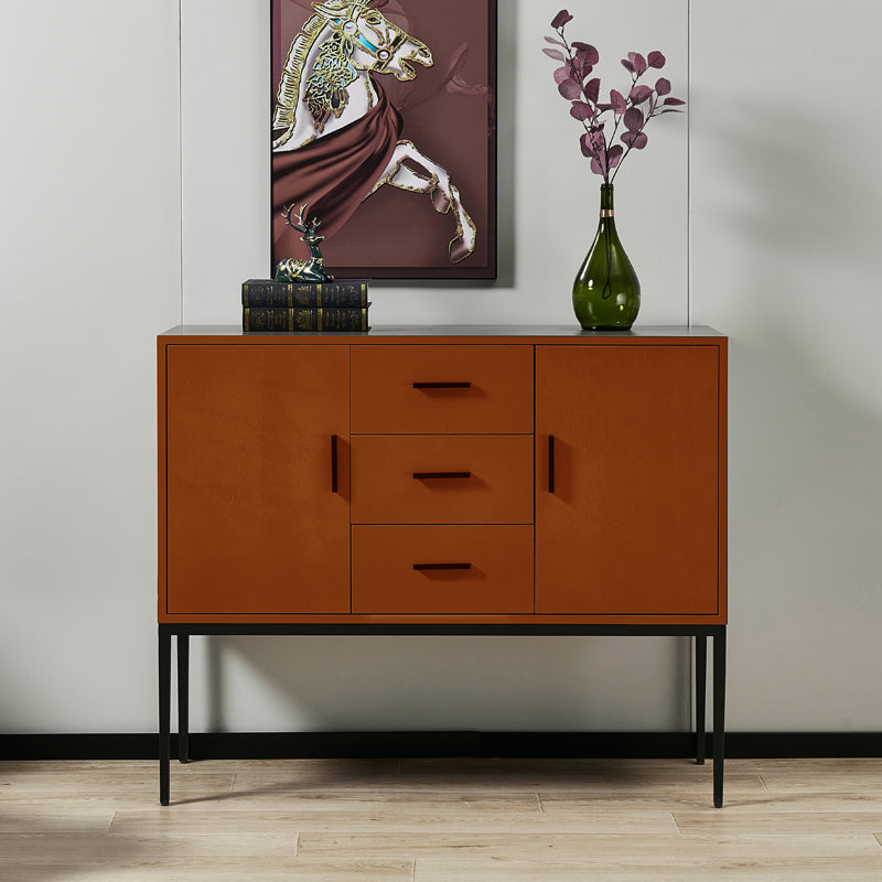 Glam Sideboard Table with Stone Top Buffet Sideboard Cabinets and Storage