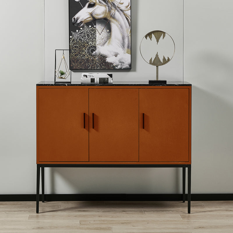 Glam Sideboard Table with Stone Top Buffet Sideboard Cabinets and Storage